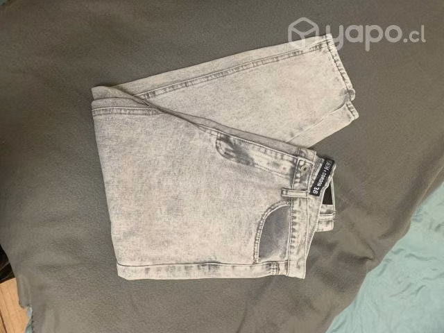 Mom jeans pantalones grises talla 38 mujer