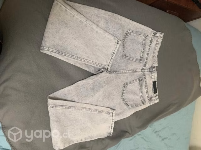 Mom jeans pantalones grises talla 38 mujer