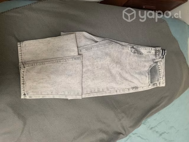 Mom jeans pantalones grises talla 38 mujer