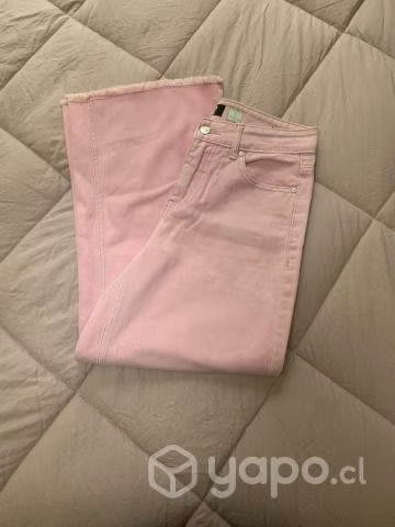 Jeans wide leg rosados talla 36 foster