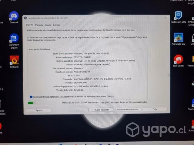 Notebook Alienware M15 R4 rtx 3070 conversable