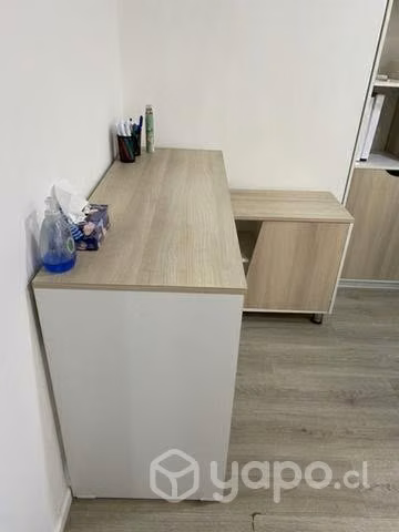 Escritorio en L nuevo nogal blanco con o sin silla - Imagen 4