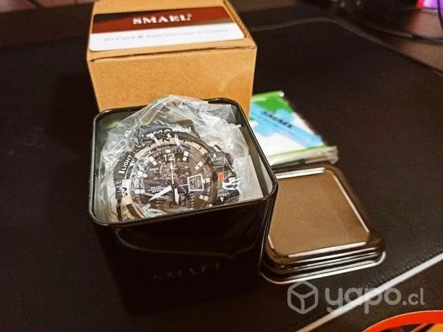 Reloj DUAL analógico-digital SMAEL con LED Silver