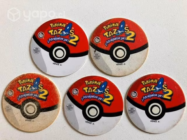 Lote de 5 tazos originales y de la época Pokémon 2