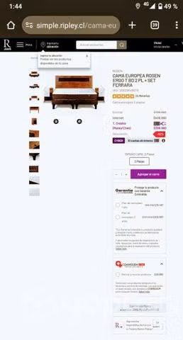Cama europea rosen de 2 plazas - Imagen 6