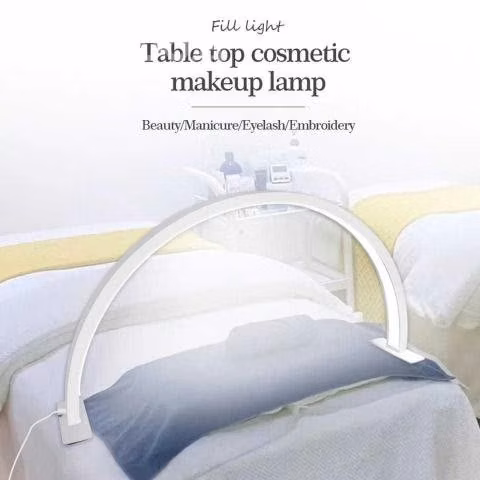 Lampara media luna con soporte para mesa