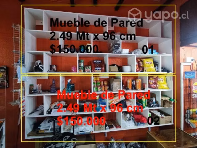 3 estantes de pared en melamina