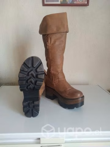 Botas cafe de mujer - Imagen 2