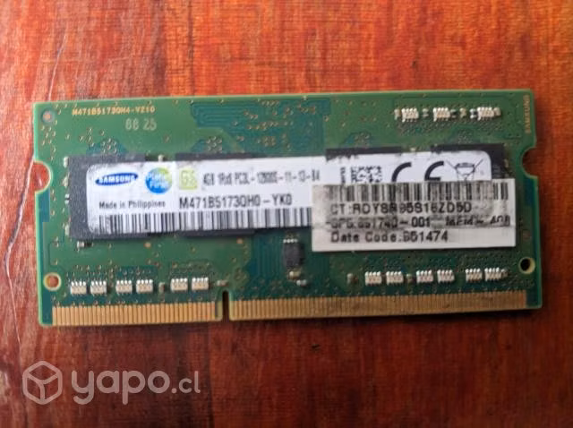 Memoria RAM para notebook DDR3 4GB y 8GB