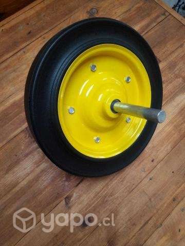 RUEDA CARRETILLA MACIZA 3.5 x 8 CON EJE