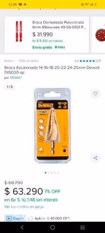 Broca cónica Dewalt 25 mm - Imagen 2