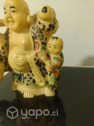 Buda hotei en resina tallado a mano - Imagen 6