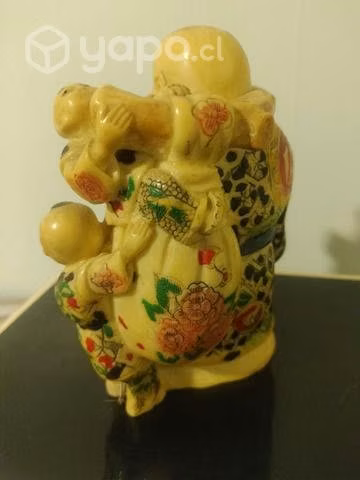 Buda hotei en resina tallado a mano - Imagen 4