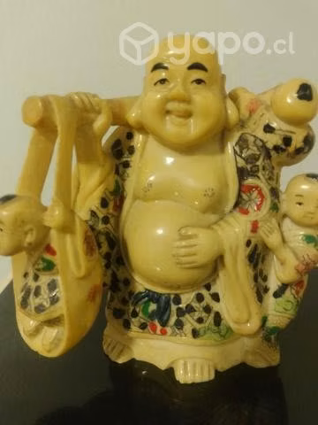Buda hotei en resina tallado a mano