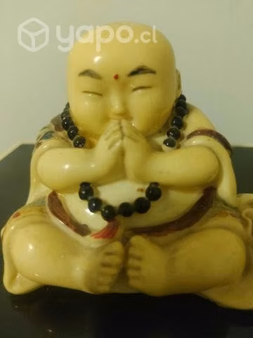 Buda sonriente en resina esculpido a mano - Imagen 5