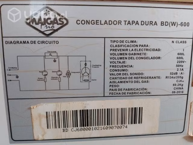 Congeladora 600 litros