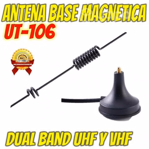 Antena 38cm Y 3metros Cable Base Magnética