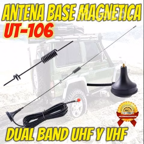 Antena 38cm Y 3metros Cable Base Magnética