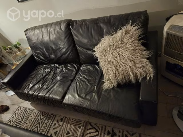 Sillon negro cuero usado - Imagen 3