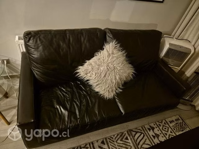 Sillon negro cuero usado - Imagen 4