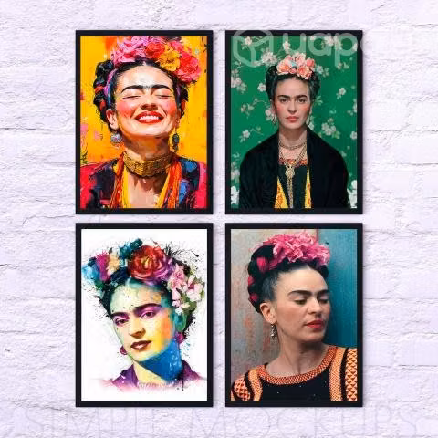 Pack 4 Póster Cuadros Decorativos FRIDA 34x45 cm