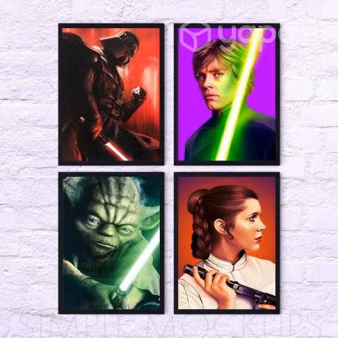 Pack 4 Póster Cuadros Decorativos STAR WARS 34x45