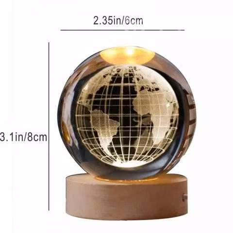 Lampara esfera de cristal con base LED - Imagen 6