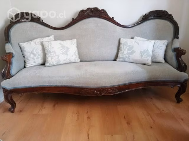 Antiguo SOFA FRANCES, original, fina madera tallad