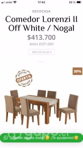 Comedor Lorenzi Nogal - Imagen 2