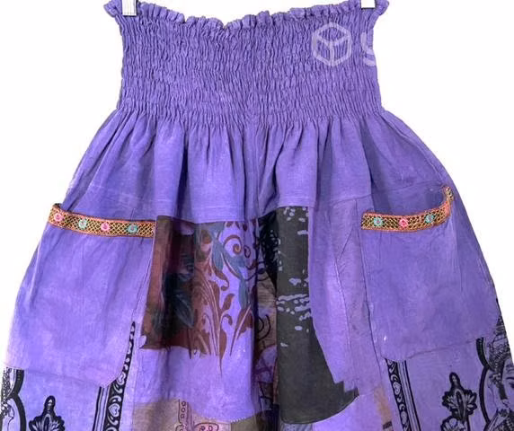 Pantalón Con Bolsillos Hindú Talla L/xl Morado