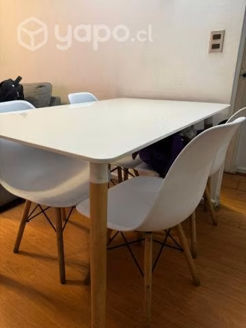 Comedor blanco EAMES + 4 sillas - Imagen 2
