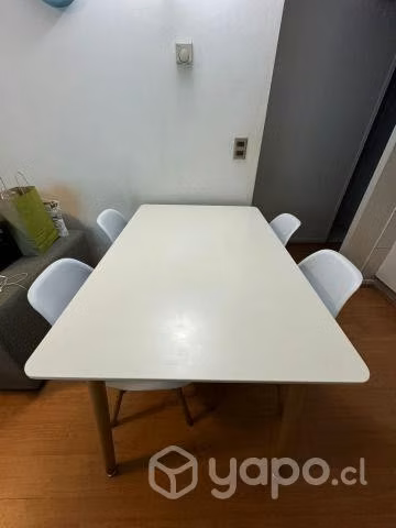 Comedor blanco EAMES + 4 sillas - Imagen 4