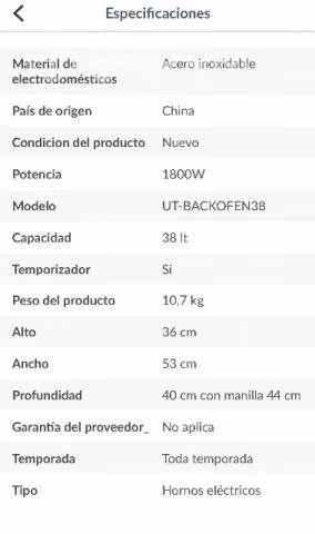 Horno Ursus Trotter como nuevo