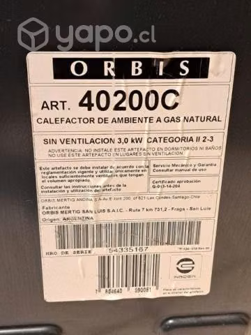 Remato estufa mural, marca Orbis para gas natural - Imagen 4