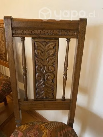 Juego de comedor 6 sillas 100% madera
