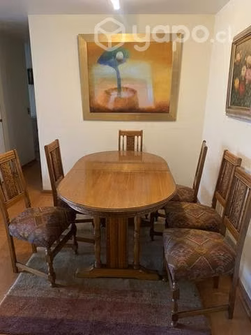 Juego de comedor 6 sillas 100% madera