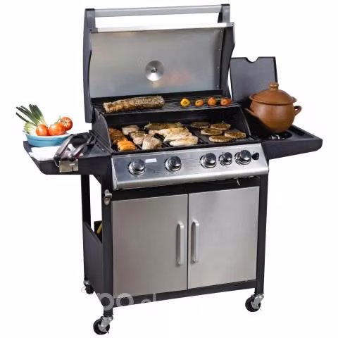 Parrilla a Gas 4 Quemadores + Quemador Lateral MR