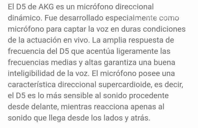 Micrófono akg vocal d5 nuevo - Imagen 3
