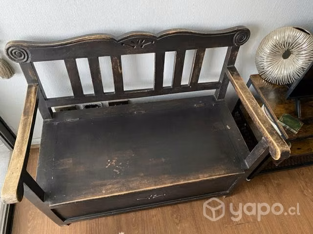 Sofa 2 cuerpos madera baúl - Imagen 4