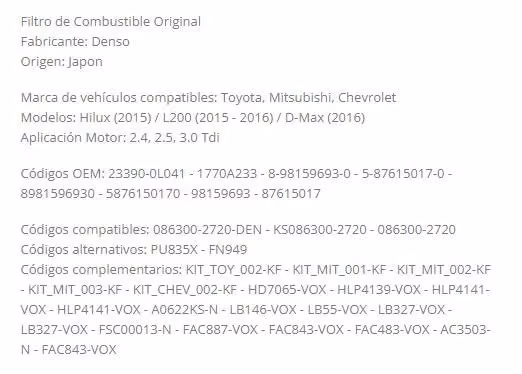 Filtro de Combustible Denso 2720 - Imagen 5