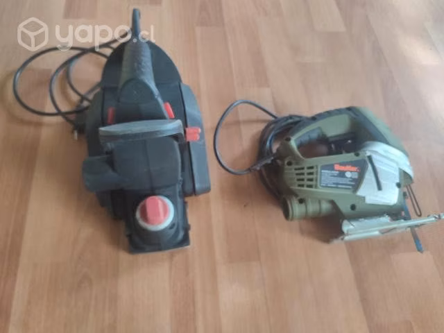 Cepillo eléctrico skil + caladora bauker
