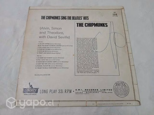 Vinilo the chipmunks sing the beatles hits