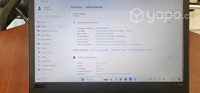 Notebook Lenovo Thinkpad T480