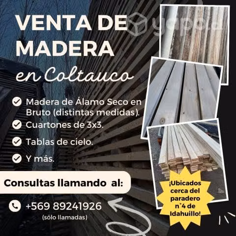 Venta de Madera en Coltauco