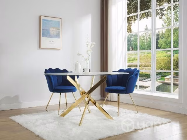 Comedor redondo vidrio dorado - Imagen 2