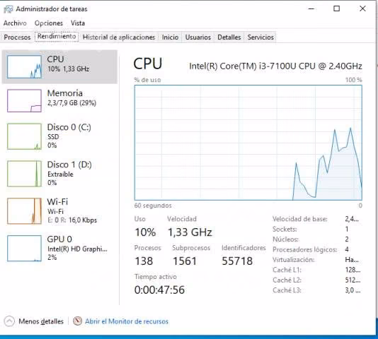 Notebook Laptop Acer con disco SSD