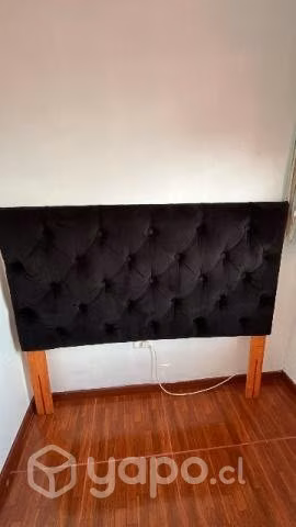 Respaldo de Cama Capitone Negro 2 plazas