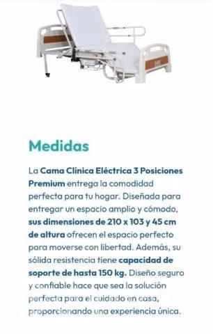 Cama Clínica Eléctrica 3 Posiciones Premium - Imagen 4