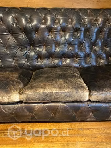 Sofá Sillón antiguo de cuero - Imagen 3