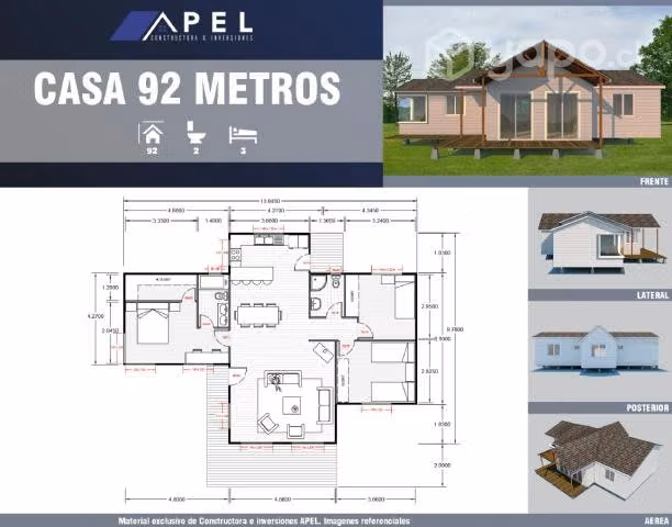 Casa prefabricada 92 m2